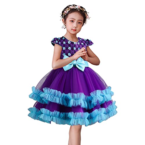 Disfraz de cosplay de Halloween para niñas con falda tutú morada de 4 a 5 años