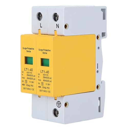 【INFORMAZIONI SUI PARAMETRI】Numero di poli dello scaricatore di bassa tensione: 2P; Corrente di scarica massima: 40 kA; Tempo di risposta: ≤25 ns; Tensione nominale: 420 V AC; Dimensioni: 9,8 × 7,5 × 4,1 cm; Peso: 200 g