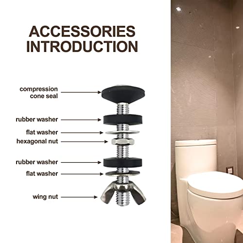 4Pcs Universal Toilet Tank To Toilet Bolt Kit, Heavy-Duty Toilet Bolts,Toilet Bolts With Rubber, Metal Washers, And Butterfly Nuts,Waterproof, Rustproof And Durable #TOP2