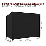 Dokon Hollywoodschaukel Abdeckung 3 Sitzer, Wasserdicht, Winddicht, UV-Beständiges, Schwerlast Reißfest 600D Oxford Gewebe Schutzhülle für Gartenschaukel (210x150x150cm) - Schwarz - 3