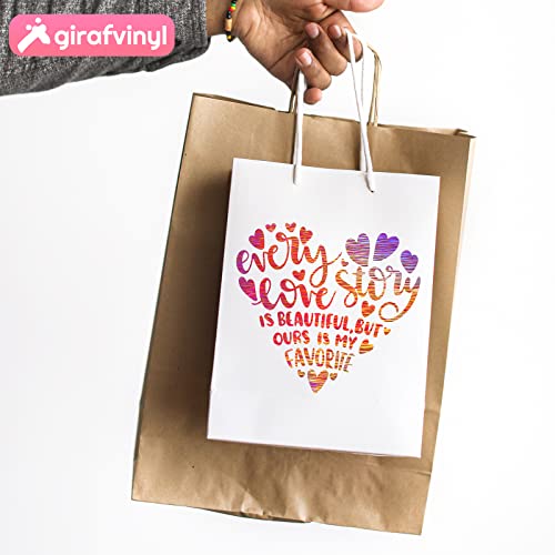 Girafvinyl Holographic Vinyl Rose Gold Permanent Vinyl Adhesive Vinyl For Cricut 12” X 12” 6Pcs Vinyl For Decor,Car,Home,Tumblers #TOP4