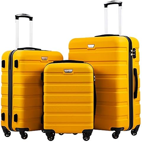 Coolife Luggage 3 Piece Set Suitcase Spinner Hardshell Lightweight TSA Lock ) Cover