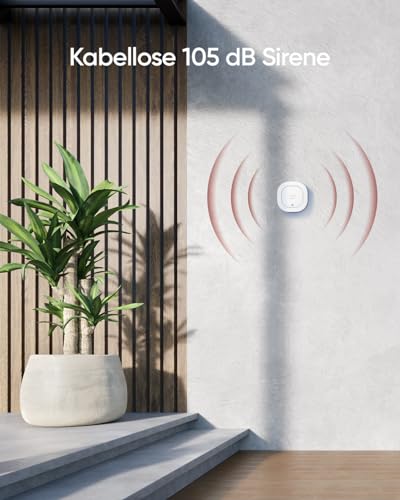 eufy Security Sirene, IP65 Wetterfest, App Steuerung,, HomeBase Erforderlich, Homebase 2 & 3 kompatibel, 105dB kabelloser Alarm, mit Fernalarmierung, 2 Jahre Batterielaufzeit