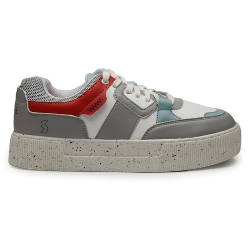 SOLETHREADS Rogue Sneakers for Women |Retro Design|Comfortable|Chunky Streetwear Fashion Shoes| Stylish| Anti-Skid|Tendy|Running|Workout|Walking Shoes Women|RED|UK 4