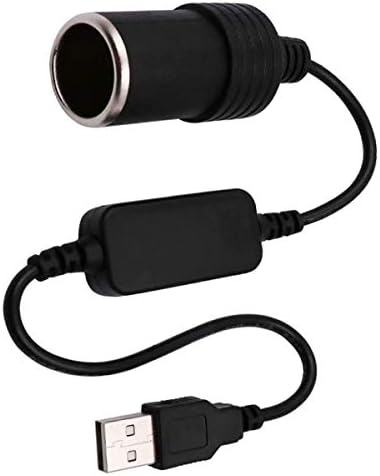 USB A Male to 12V Car Cigarette Lighter Socket Female Power Converter Cable,Fit for Driving Recorder, Electronic Dog, and Other Automotive Electronic Equipment (1Ft/30cm)…