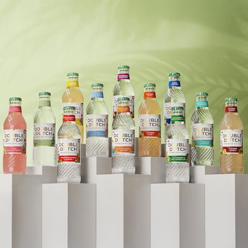 Double Dutch Soda Water | Lightly Flavoured Premium Soda Water | Gluten Free, Vegan Friendly Refreshing Soft Drink & Mixer | 24 x 200ml Bottles