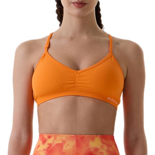 Image of AUROLA Mercury Workout Sports Bras Women Athletic Removable Padded Backless Strapy Minimal Crop Top