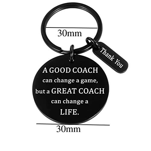 Tecreo Edelstahl Schlüsselanhänger mit Gravur A Good Coach Can Change Game, But a Great Coach Can Change Life Schlüsselring Lehrer Coach Keychain Geschenk für Lehrertag