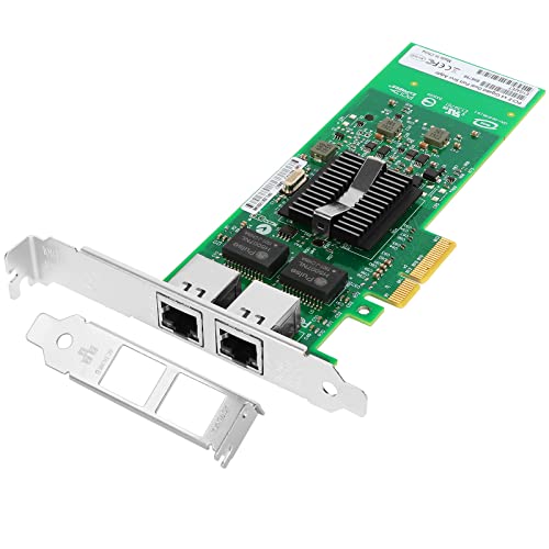 Euqvos Gigabit Netzwerkkarte for Intel E1G42ET Dual RJ45 Ports 82576 Chip PCI Express 2.0 x4 NIC for Windows Server, Win8, 10, XP and Linux Cover