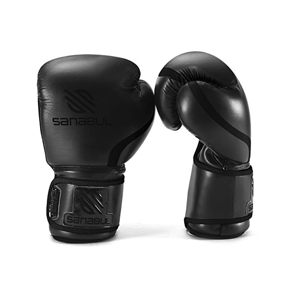 Sanabul-Essential-Gel-Boxing-Kickboxing-Punching-Bag-Gloves Sanabul Essential Gel Boxing Gloves | Pro-Tested Kickboxing Gloves for Men and Women | Ideal for Boxing, MMA, Muay Thai, and Heavy Bag Training All Black, 12 oz