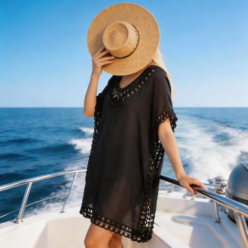Image of Bathing Suit Cover Up for Women,V-Neck Summer Swimsuit Coverups Loose Swimwear Beach Dress for Pool Sea Party