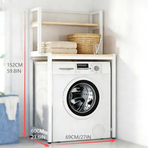 Étagère de rangement multifonction pour lave-linge sèche-linge meuble buanderie noir
