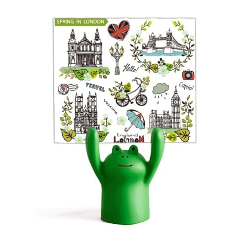 Porte-mémo Big Ben England Art déco avec motif grenouille vintage