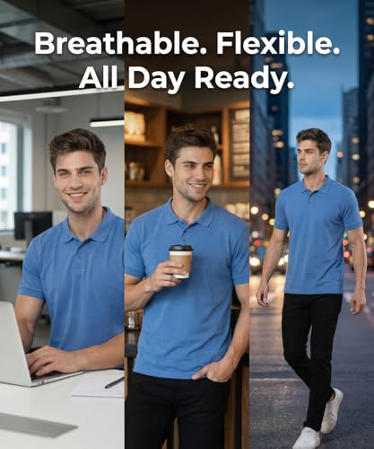 Image of Scott International Men's Cotton Polo T-Shirt | Regular Fit | Breathable & Soft Fabric | Classic Collar with Button Placket | Casual & Office Wear | Summer Essential Polo Tee for Men