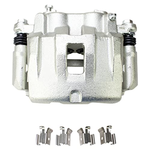 Image of TRQ Front and Rear Brake Caliper Set Zinc Coated Brackets Hardware Compatible with 1999-2004 Jeep Grand Cherokee