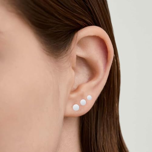 3 Pairs Titanium Stud Earrings Set, Hypoallergenic Women Earrings Nickel Free Earrings for Sensitive Ears Classic Dainty Girls Earring Studs3
