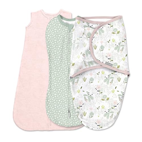 Image of SwaddleMe by Ingenuity Comfort Pack Baby Swaddle Set, Size 0-3 Months, 5-14 Pounds, SwaddleMe Pod, Original Swaddle, Night Sack, 3pk - Peekaboo Panda