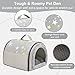 Jiupety Hundehütte Indoor, 2-in-1 Katzenhöhle, Größe S Hundehöhle Kleine Hunde für Katze und Welpe, Warme Höhle Schlafnest, Grau