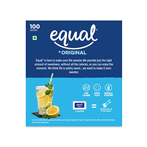 Image of Equal Original Low Calorie Sweetener | Ideal for Diabetic Patients | Sugar Control | 100 Sachet | Pack of 1