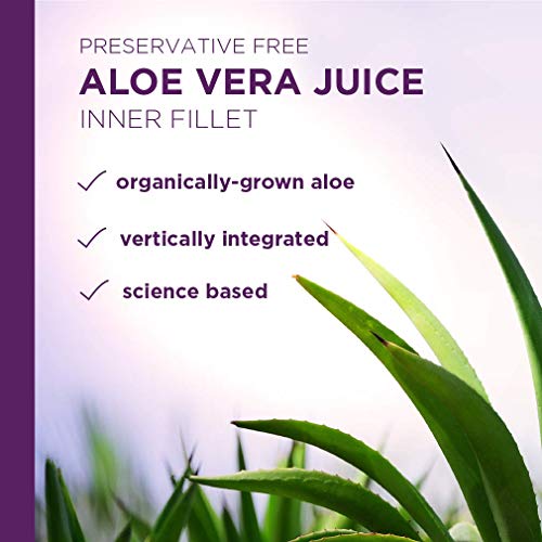 Lily of the Desert Aloe Vera Juice - Organic, Preservative-Free Inner Fillet Aloe Vera Drink with Natural Digestive Enzymes for Gut Health, Stomach Relief, Wellness, Glowing Skin, 128 Fl Oz