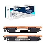 LCL Cartucho de Tóner Remanufacturado 126A CE310A CRG729 CRG-729 (2 Negro) Reemplazo para HP Laserjet Pro CP1020 CP1025 CP1025nw Laserjet 100 Color MFPM175nw M175a M175b M175c M175e M175p M175r M275s