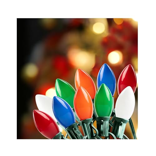 Formosa 26FT Upgraded Version C7 Christmas String Lights Opaque Multicolor LED String Lights for Tree Lights Indoor for Patio Holiday Party Decor Xmas Tree UL Listed Commercial Grade