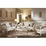 Acme Chantelle Sofa in Rose Gold PU & Pearl White