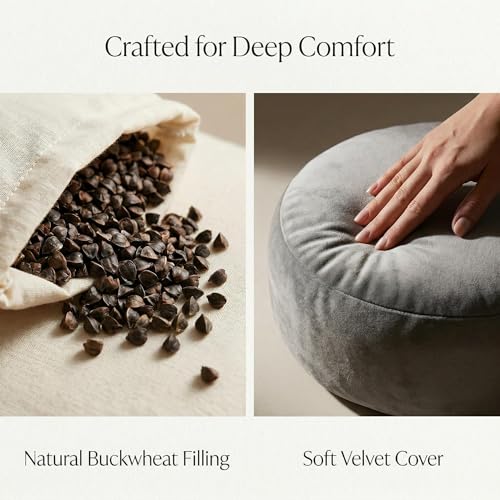 Meditation Cushion Set with Buckwheat Zafu, Breathing Light, Singing Bowl, Eye Pillow & Affirmation Cards – Meditation Kit for Beginners, Mindfulness Gift Set for Stress Relief & Yoga - Image 6