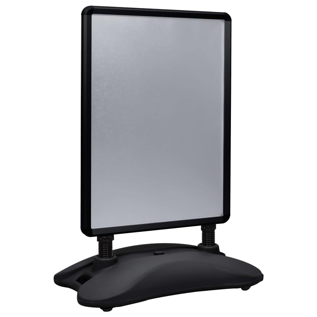 A1 Plakatständer Wasserbefüllbar Gehwegaufsteller Klapprahmen Kundenstopper Standfuß doppelseitig Aluminium Schwarz