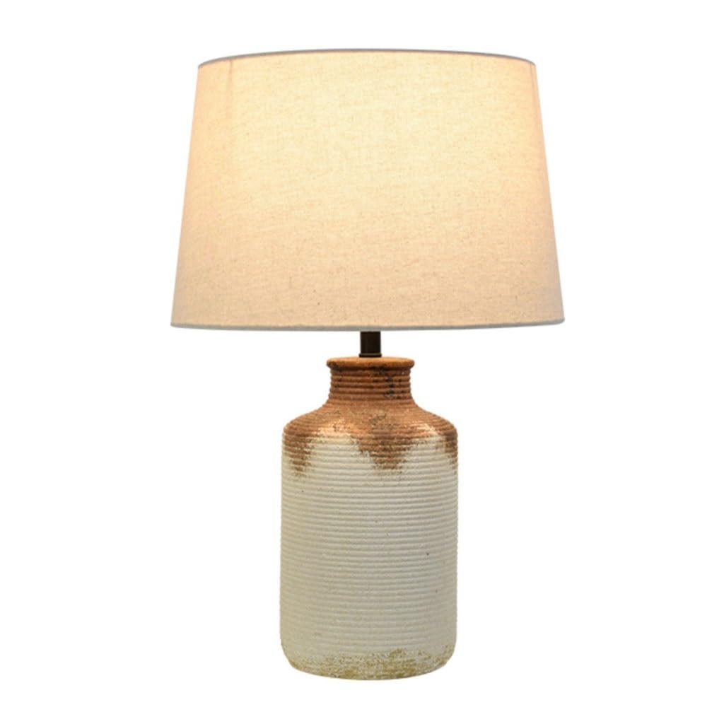 Home Office Accessories Decorative Pottery Jars Modern Ceramic Table Lamp Simple Living Room Bedroom Bedside Homestay Hotel Lamps for Night Stands(Push Button Switch)