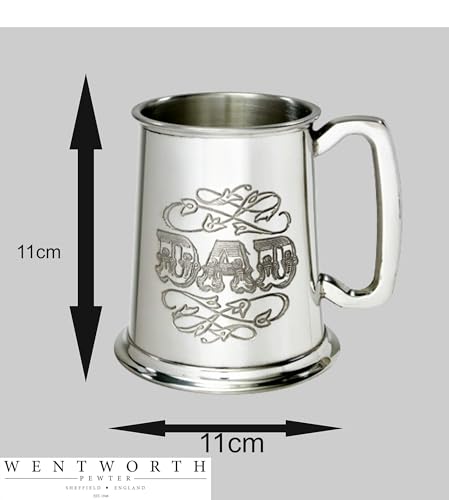 Wentworth Pewter - Dad 1 pint pewter Tankard Personalised Engraved Free, Birthday, Christmas, Fathers Day, Dad Gift