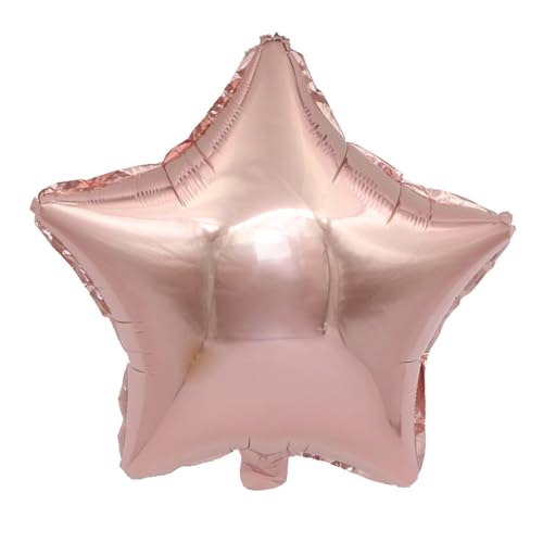 Image of MEETINGU Rose Gold Metallic Balloons, 18 Inch Rose Gold Star Mylar Balloons 10 PCS for Wedding, Birthday, Anniversary, Valentine's Day Decorations