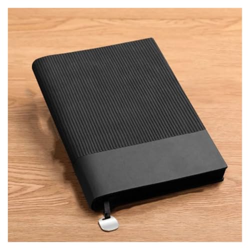 Cuaderno diario A5 portátil negro libro de actas reuniones negocios engrosado