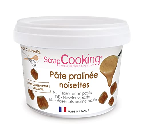 ScrapCooking - Pralinen-Haselnuss-Paste zum Backen 200 g - Zutat Aroma für Gebäck, Kuchen, Desserts, Macarons, Tortencremes, Cakes, Eis - 4510
