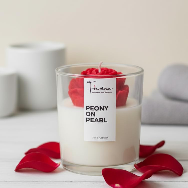 Image of Elegant Rose in White Pond Scented Jar Candle | Calming Rose Fragrance for Aromatherapy & Relaxation | Hand-Poured Soy Wax | Perfect for Diwali Gifts, Home Decor, Anniversary & Festive Gifting
