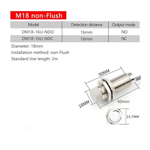 Sensor M18 de proximidad con salida normalmente abierta de 24V para detección constante 2