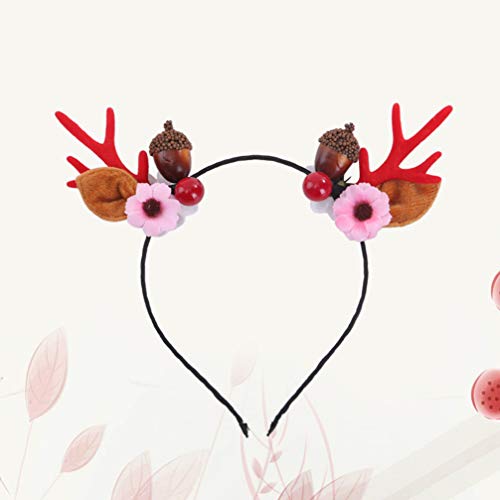 TOYANDONA Chifres de Natal Bandanas de Cabelo Rena Bolota Meninas Natal Tiara Infantil Acessório de