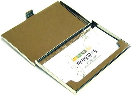 Mother of Pearl Business Credit Card Case Holder Metal Stainless Steel Engraved Slim Money Wallet with Folk Painting Design