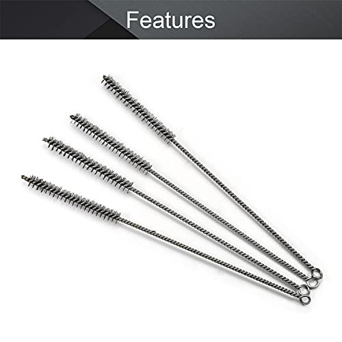 Image of Steel Wire Tube Brushes, Stainless Steel, 0.5 inch Diameter, 12 inch Length, 5pcs