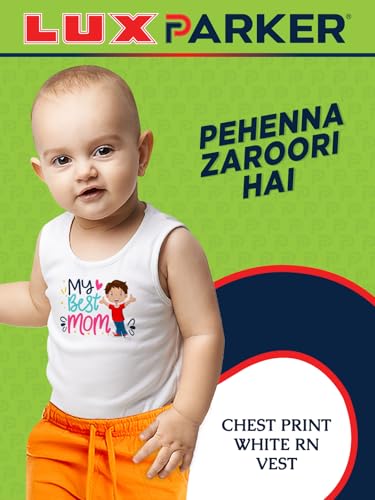 Image of LUX PARKER Unisex Baby Regular Fit Vest Cotton Sleeveless for Boys and Girls Sando Baniyan Combo | Print May Vary