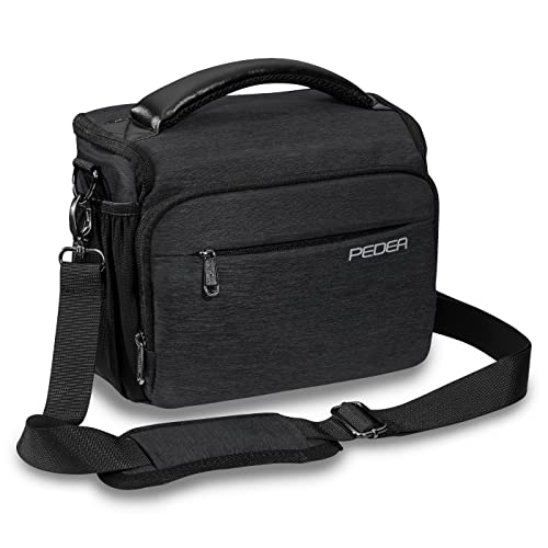 Pedea Kameratasche Noble für Spiegelreflex DSLR SLR Spiegelreflexkamera Fototasche für DLSM Systemkamera mit Regenschutzhülle für Zubehör und Objektive, Gr. XL anthrazit