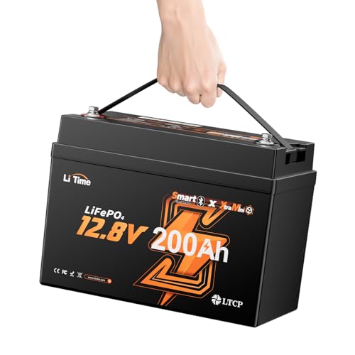 Image of Litime 12V 200Ah Mini LiFePO4 Battery with Bluetooth for RV, Camper, Marine