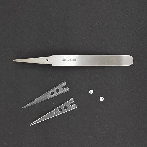Pince à épiler droite P-640-A avec pointe transparente de 1,2 mm et longueur 125 mm - 5