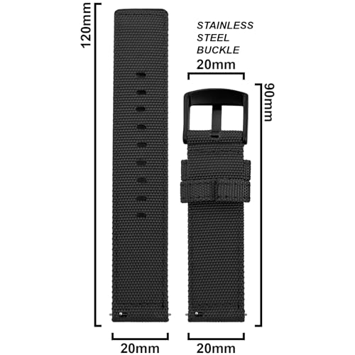 Image of DBLACK ''ENMA'' Nylon Quick Release Watch Strap, Boxy Design, Matte Finish, Nylon Watch Band / / For 20mm, 22mm, or 24mm Watch Belt (Choose Your Size & Color)