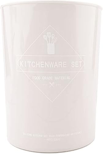 Miniatura 10 de 1 afinador sólido de silicona blanca con mango de madera, utensilios de cocina resistentes al calor, utensilios de cocina ideales para freír