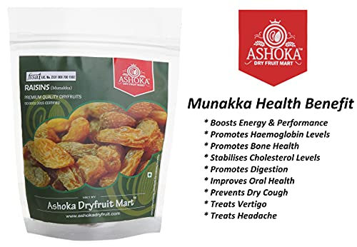 Image of Ashoka Dry Fruits Natural Munakka Dry Fruit with Big Size Dry Fruits Abjosh Regular Munakka Raisins, 500Gm