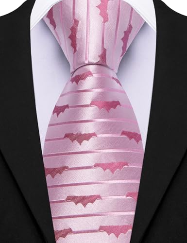 Image of Barry.Wang Silk Ties for Men Fun Necktie and Tie Clip Set for Wedding Party Business Formal Extra Long