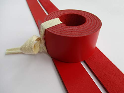 9 Oz 51-55". Red Genuine Natural Leather Belt Blank Strip Strap Band. (3/4" (20Mm.)) #TOP3