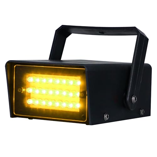 Image of ENUOLI Mini LED Strobe Light Yellow Color 24 Super Bright LED Party Light | Variable Speed Control Mini LED Strobe Light for Christmas Clubs Stage Light Effect DJ Disco Bars Parties Halloween (Yellow)