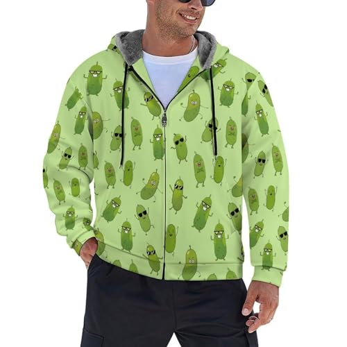 Hoodies for Men Heavyweight Fleece Sweatshirt - Full Zip Up Thick Sherpa Lined Hooded Jackets S-5XL